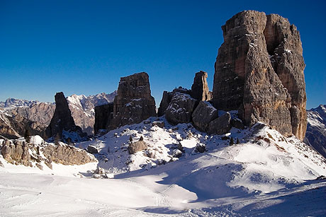 Cinque Torri Cortina im Winter