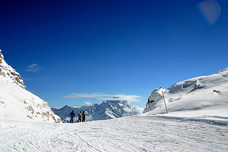 Skifahrer in Cortina foto